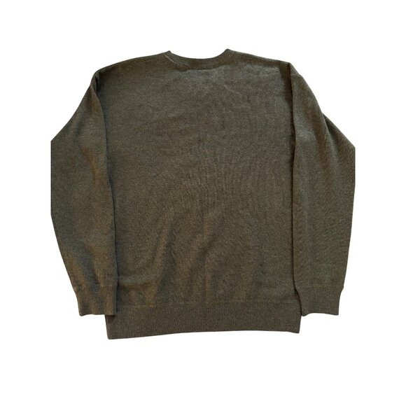 Made For Italic Mens  Size Medium Green Cashmere Long Sleeve Crewneck Sweater - Picture 7 of 7